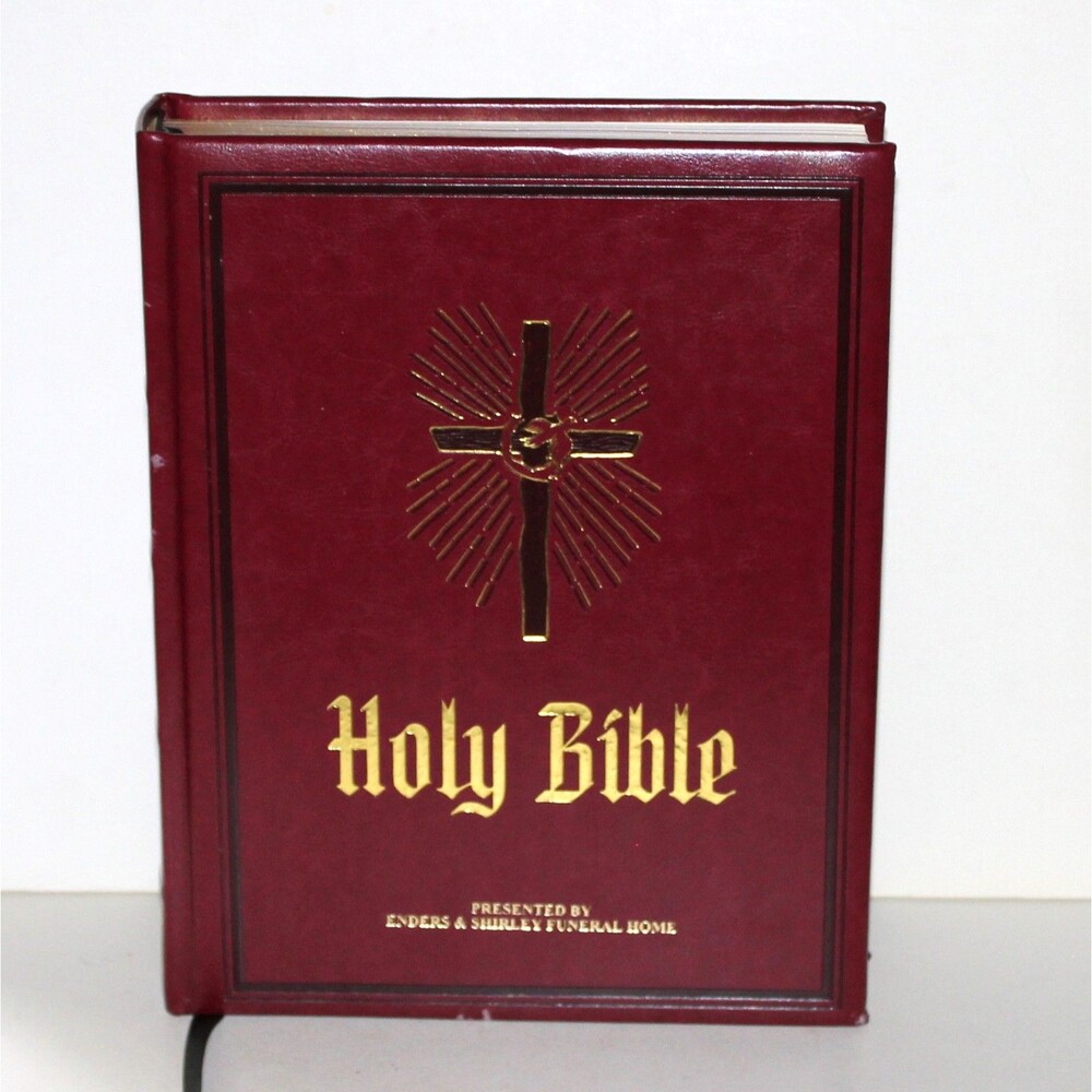Holy Bible King James Red Letter Heirloom 1988 red leather Funeral Home Large